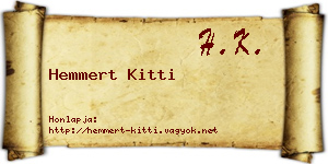 Hemmert Kitti névjegykártya